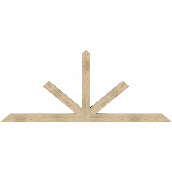 Ekena Millwork Saratoga Rough Sawn Timber Gable Bracket, Douglas Fir, 84"W x 35"H x 4"D x 4"F, 10/12 Pitch GBW084X35X0404SAR00RDF - main